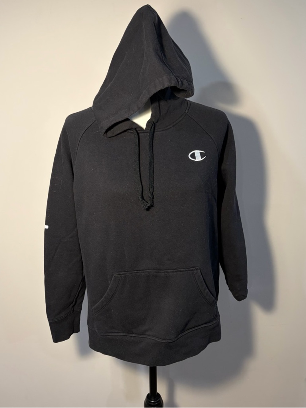 Champion Black Hoodie with White 'C' Chest Logo